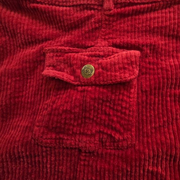Disney Turning Red Panda Womens 3XL Corduroy Mini Skirt Embroidery Snap Front - Picture 8 of 12
